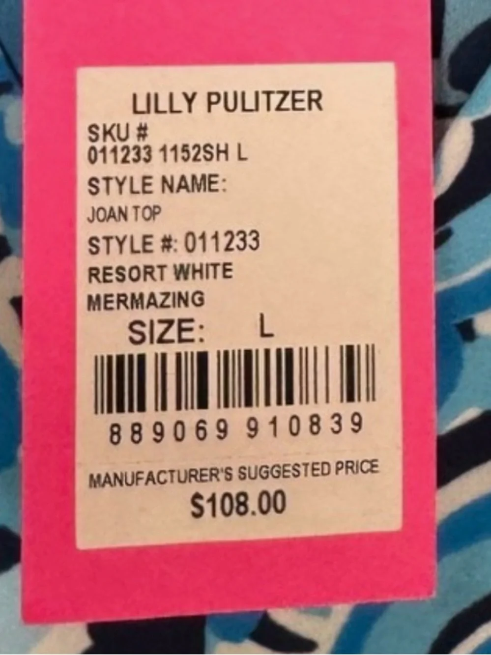 Lilly Pulitzer Joan Top in Resort White Mermazing Size Small - Picture 6 of 6